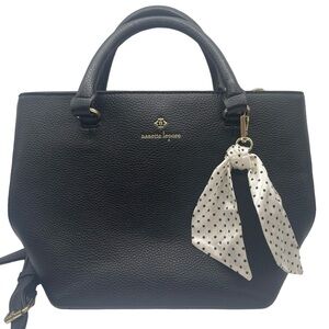 Nanette Lepore Black Handbag with Polka Dot Scarf
